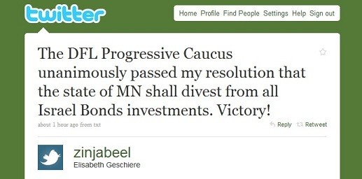 Divestment Twitter Announcement2 25 Progressive Minnesotans Divest from Israel [UPDATED]