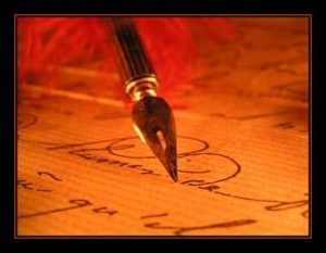 Quill pen writing