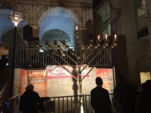 Hanukkiah at Mamilla Mall, Jerusalem. Photo: Meir Bargeron