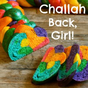 Rainbow challah bread