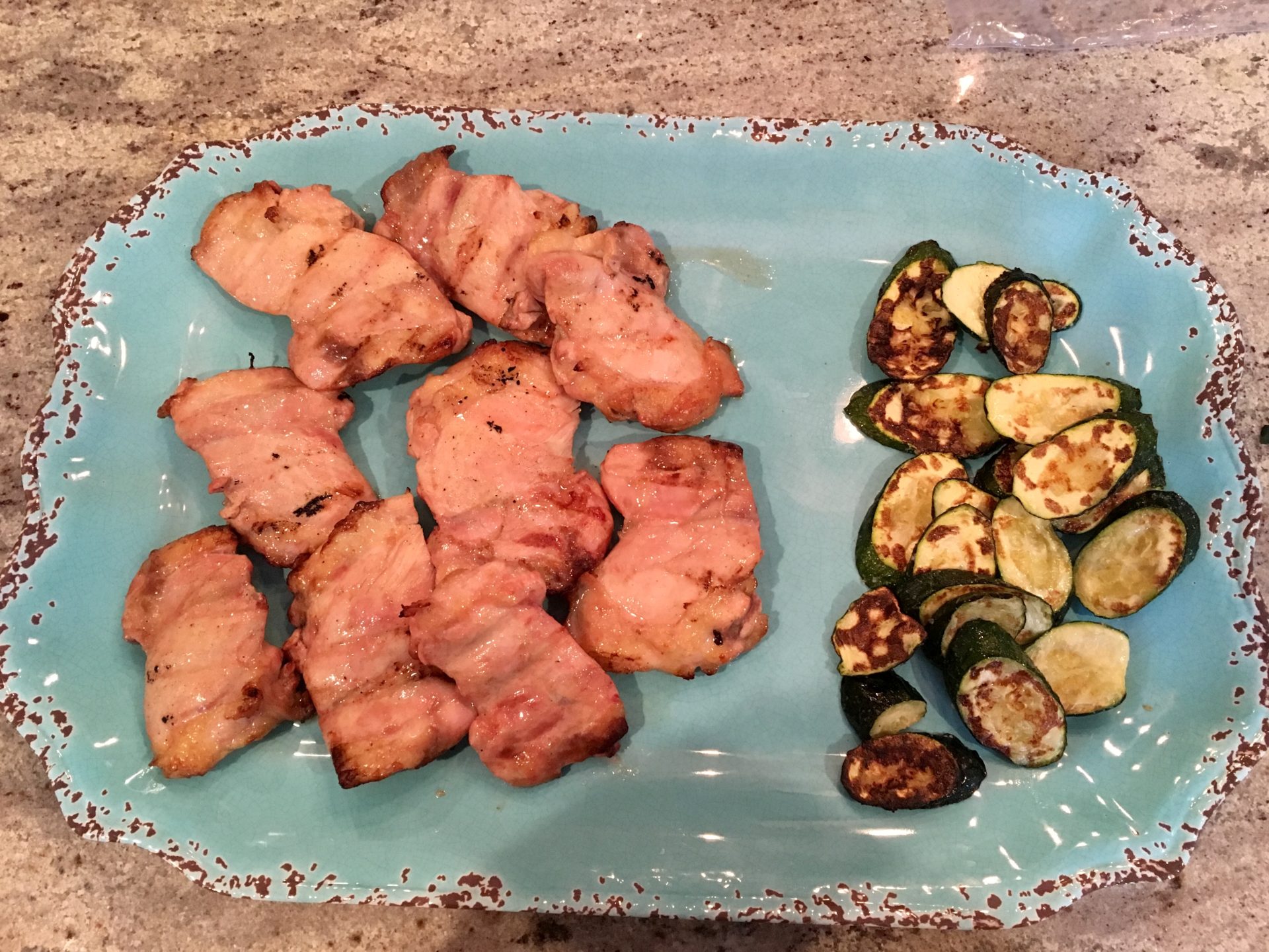Lemon Chicken Thighs and Grilled Zucchini
