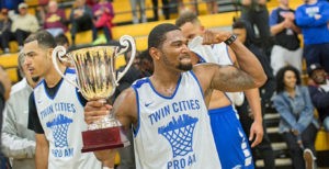 David Hicks after his team won the 2017 Twin Cities Pro Am Summer League. He was the league MVP. (Photo Courtesy of the Twin Cities Pro Am Summer League).