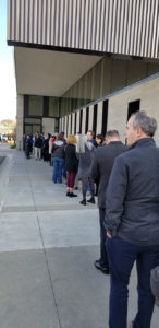 Part of the line to get into Temple Israel for the Oct. 28 Service In Solidarity with the Pittsburgh Jewish Community. (Photo courtesy Jeff Prottas)
