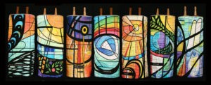 The Torah covers that artist Jeanette Kuvin Oren created for Tree of Life Synagogue in 2007. (Photo courtesy Jeanette Kuvin Oren)