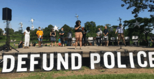 Nine Minneapolis City Council members announced their intention to vote for a plan that would defund the Minneapolis Police Department at a Powderhorn Park rally on June 7. (Photo courtesy of Isaiah Breen).