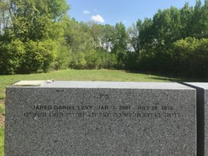 Jared Daniel Levy, at age 18, was the first person to be buried in the green space at Adath Chesed Shel Emes Cemetery.