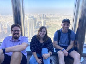 The article authors at the top of the Burj Khalifa, the tallest building in the world.