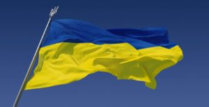 Ukraine flag (By UP9 - Own work made in 3D., CC BY-SA 3.0, https://commons.wikimedia.org/w/index.php?curid=6935083)