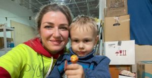 Alexandra Sakurets makes sure that kids that saw her in Poland got a lollipop. (All photos courtesy Alexandra Sakurets).