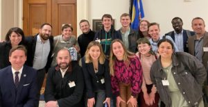 After touring the U.S. Holocaust Memorial Museum, Minnesota Hillel's group met with Rep. Dean Phillips (D-MN) at his Capitol Hill office. (Courtesy Benjie Kaplan).