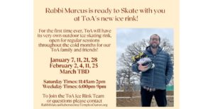 Rabbi Marcus Rubenstein and the Temple of Aaron ice rink schedule.