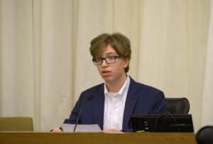 Wayzata High School ninth-grader Max Walstien spoke at the Minnesota House Education Policy Committee hearing on mandating Holocaust and genocide education in schools. (Photo by Lev Gringauz/TC Jewfolk).