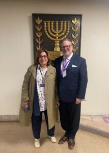Beth Kieffer Leonard and Jim Cohen at the Knesset in Israel.