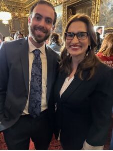 Sami Rahamim and Lt. Gov. Peggy Flanagan after the May 19 bill signing of the public safety bill.