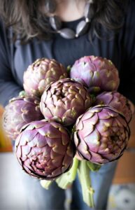A bunch of fresh artichokes. (Photo by Barbara Toselli)