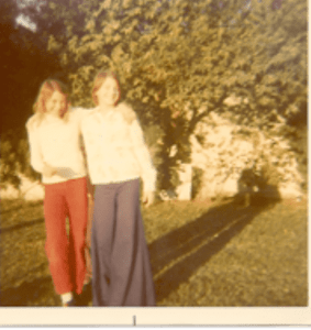Mary Kay Schmitz and Mary Jo Bass in the author's front yard in the 1970s in Costa Mesa. (courtesy).