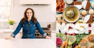 Cookbook author Micah Siva, and her new cookbook 'Nosh.' (Author photo by Hannah Lozano).