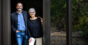 English Rose owner Joshua Wert and his mother, Lois, in the English Rose Suites home in Minnetonka that was Wert's childhood home. (courtesy)