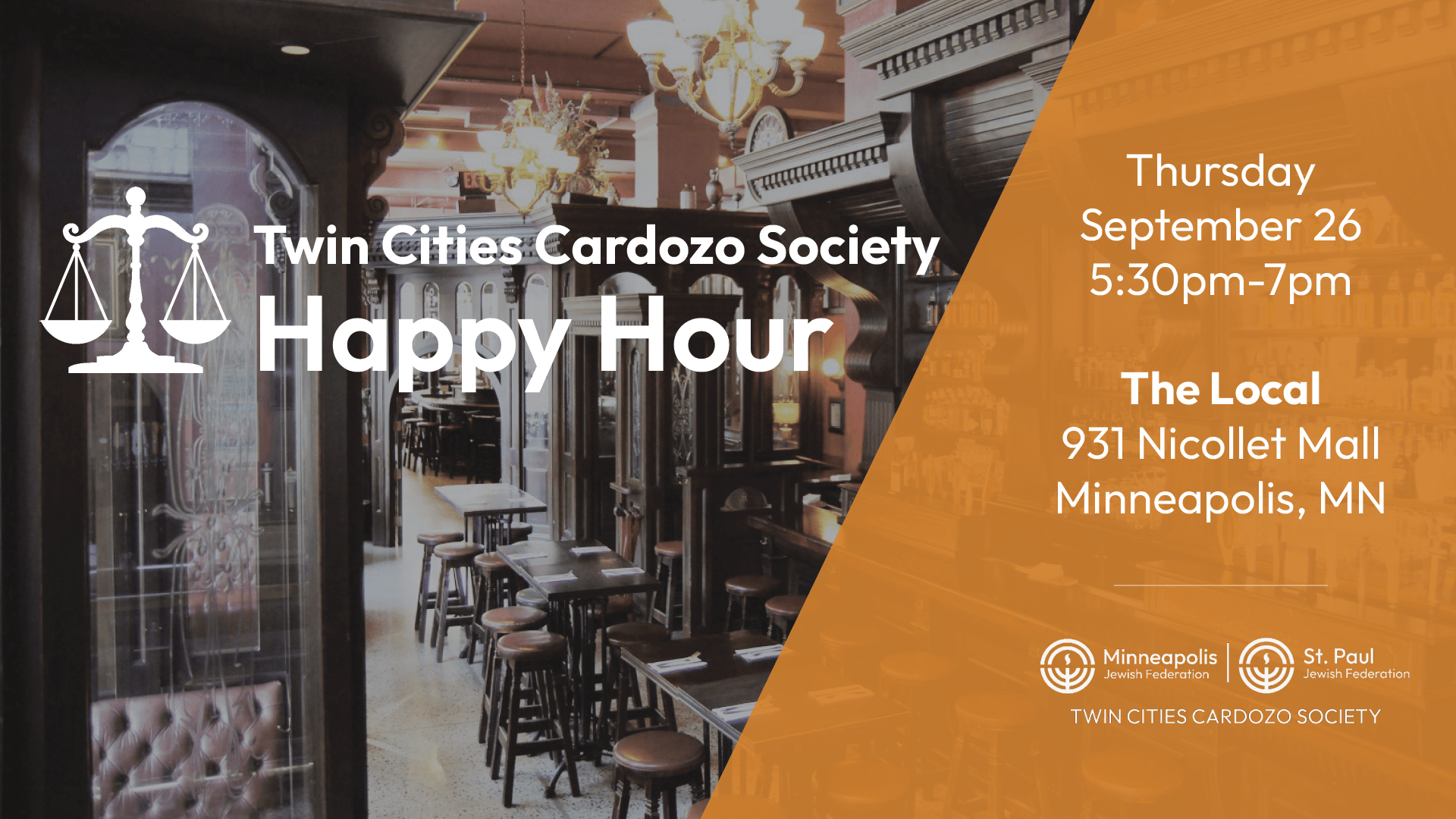 Cardozo Happy Hour Sept 26th at the Local in Minneapolis.