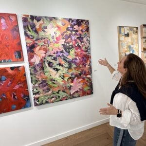 Sandra Felemovicius shows a triptych of her art at the Kickernick Gallery in Minneapolis (Lonny Goldsmith/TC Jewfolk).