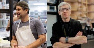 A composite photo Omri Zin-Tamir (left) and Steve Baldinger at Razava Bread Co. (Photos by Annalise Groff).