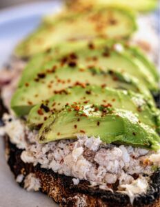 Whitefish on sourdough with avocado and aleppo chili flakes. (Photo by Ethan Roberts/JCRC)