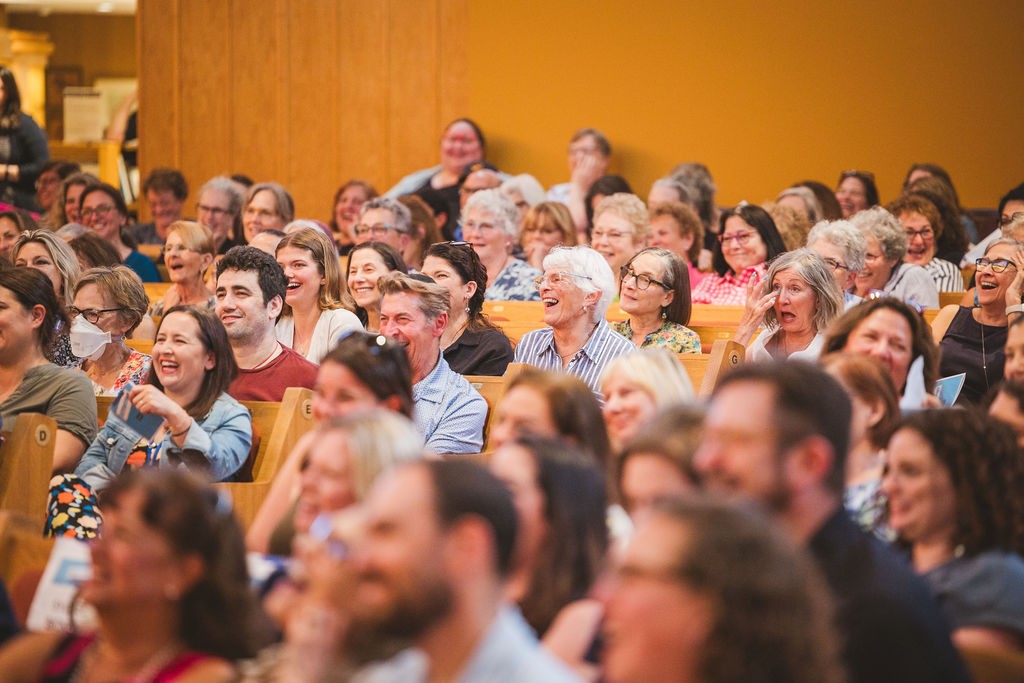Our very full + very engaged audience at our 2025 Stories from the Tribe Twin Cities show!(Sydnee Bickett Photography)