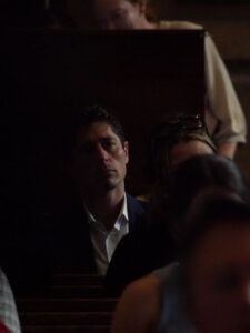Minneapolis Mayor Jacob Frey at the Interfaith Vigil on Aug. 28, 2025, at the Basilica of St. Mary (Lonny Goldsmith/TC Jewfolk).