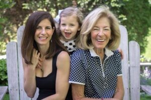 Marissa Bader (left) with her daughter, Harper, and mother Cheryle Kristal z'l (submitted). 