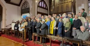 More than 100 clergy of multiple faiths took part in a press conference to outline the goals of the Jan. 23 "ICE Out of Minnesota" event.